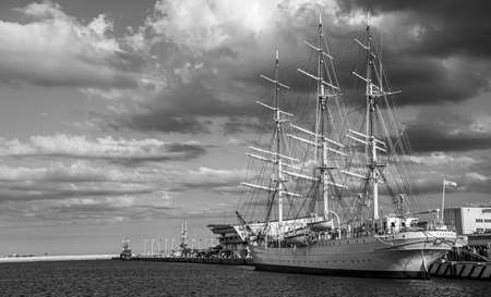 ship moored in the port of Gdynia