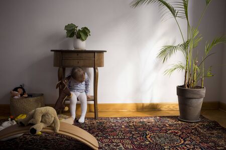 Stay home baby lock down during COVID-19.の写真素材