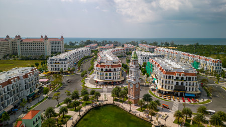 Aerial view of Grand World on Phu Quoc island, Vietnamの写真素材