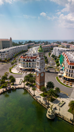 Aerial view of Grand World on Phu Quoc island, Vietnamの写真素材