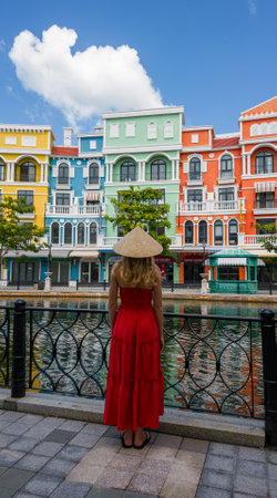 Tourist exploring on Phu Quoc Island, Vietnam. Concepts of Vietnam travel, tourism, and adventure.の写真素材