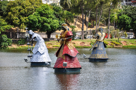 Orixa statues at Dique de Tororo, Salvador de Bahia (Brazil)の写真素材