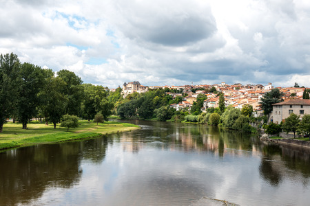 Allier river in Pont-du-Chateau, Puy-de-Dome department, Auvergne  (France)の写真素材