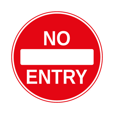 No Entry Traffic Sign, isolated on the white, illustration vectorのイラスト素材