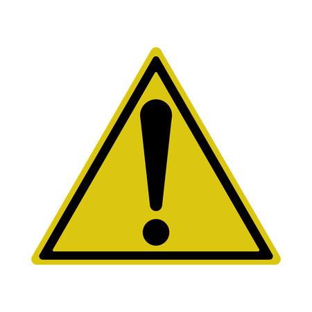 Exclamation sign, Hazard Warning, Isolated, Caution icon Warning symbol, yellow and blackのイラスト素材