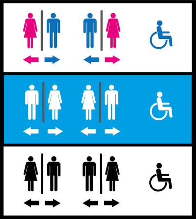 WC icon, toilet , restroom, Male and female wc iconsのイラスト素材