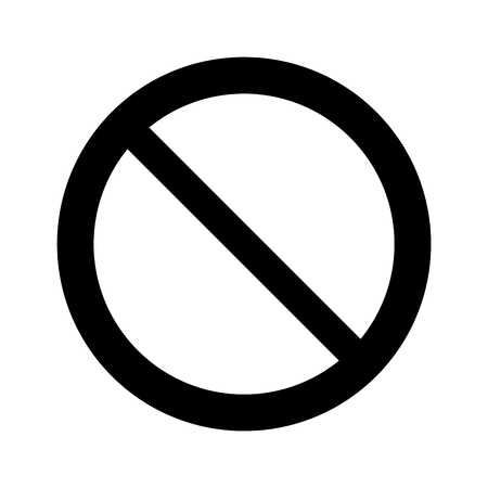 black Not Allowed Sign, isolated on the white, internet icon, illustration vectorのイラスト素材