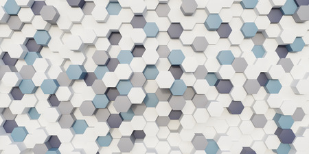 3d render abstract hexagons