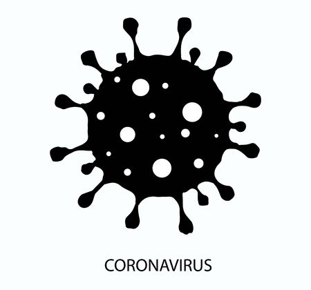 Coronavirus Symbol. Coronavirus Bacteria Icon. COVID-19 Bacteria Symbol. Stop Coronavirus Concept. Bacteria Symbolのイラスト素材