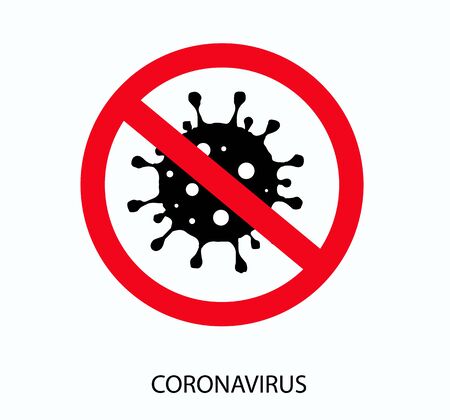 Stop Coronavirus. Caution Sign Coronavirus. Stop COVID-19. Coronavirus Disease. Coronavirus health Advisory. Vector Illustrationのイラスト素材