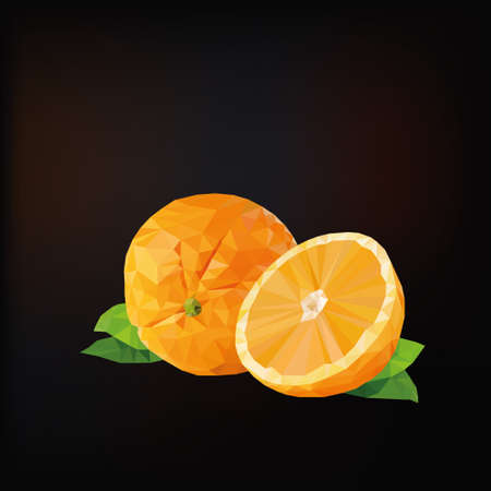 Low poly vector illustration of an orangeのイラスト素材