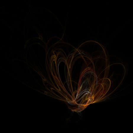Fantastic light effect. Mystical colored light lines on a black background. Footage, screensaver.の写真素材