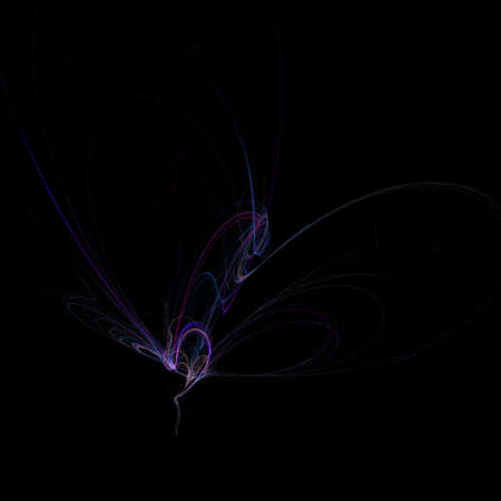 Fantastic light effect. Mystical colored light lines on a black background. Footage, screensaver.の写真素材
