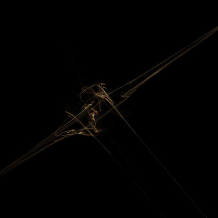 Unusual abstract light effect. Fantastic fractal composition of shining lines on a black background. Footage for creative works, screensaver.の写真素材