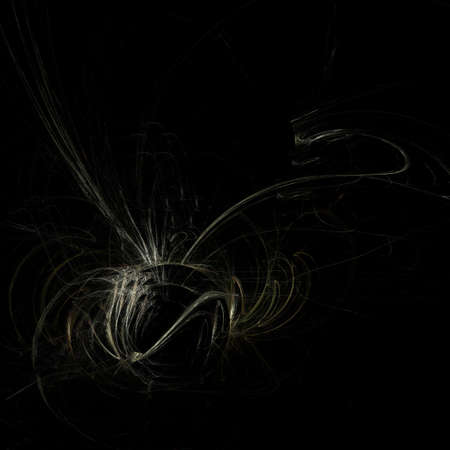 Unusual abstract light effect. Fantastic fractal composition of shining lines on a black background.の写真素材
