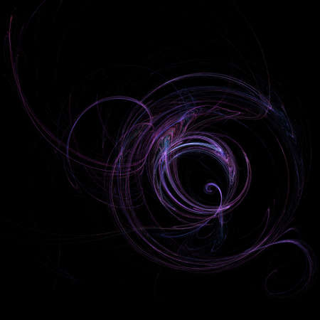 Unusual abstract light effect. Fantastic fractal composition of shining lines on a black background.