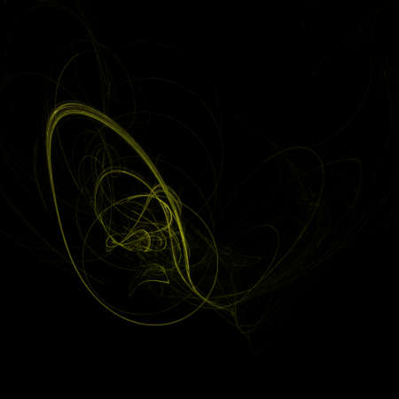 Unusual abstract light effect. Fantastic fractal composition of shining lines on a black background. Footage for creative works, screensaver.の写真素材