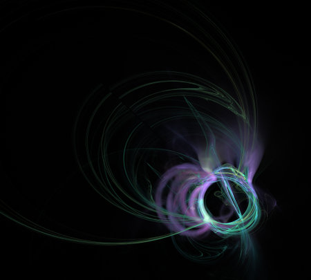 Mystical colored light effects. Footage on a black background for creative artsの写真素材