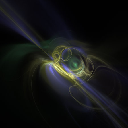 Mystical colored light effects. Footage on a black background for creative artsの写真素材