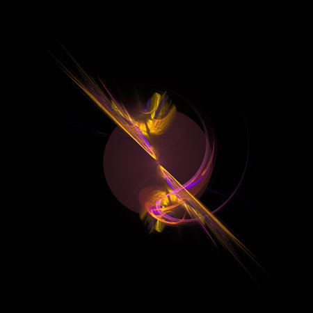 Mystical colored light effects. Footage on a black background for creative artsの写真素材