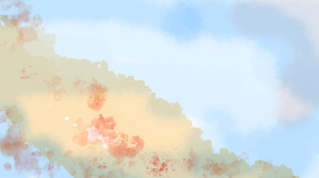 Hand drawn colored abstract watercolor background with paper textureのイラスト素材