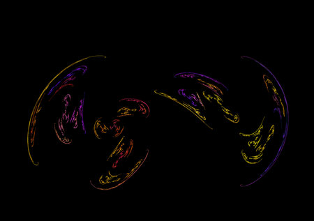 Crazy mystical coloured light effects. Incredible combinations of abstract light lines. Footage for creativityの写真素材