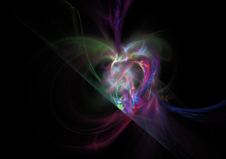 Crazy mystical coloured light effects. Incredible combinations of abstract light lines. Footage for creativityの写真素材