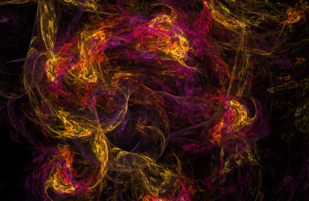 Crazy mystical colored light effects. Incredible combinations of abstract light lines. Great unique templates for creative achievementsの写真素材