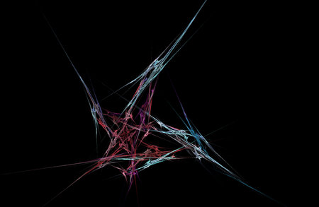 Crazy mystical colored light effects. Incredible combinations of abstract light lines. Great unique templates for creative achievementsの写真素材