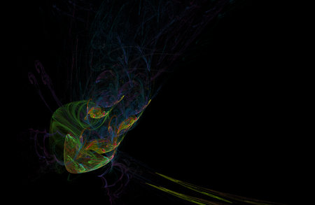 Crazy mystical coloured light effects. Incredible combinations of abstract light lines. Great unique templates for creative achievementsの写真素材