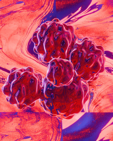 Abstract color background of curved deformed glass textureの写真素材