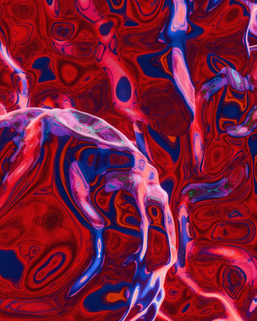 Abstract color background of curved deformed glass texture