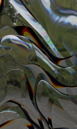 Incredible color reflections and reflections in curved surreal surfaces