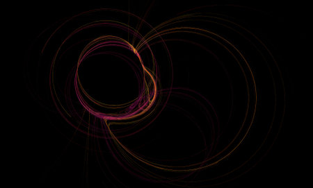 Crazy mystical coloured light effects. Incredible combinations of abstract light lines, fractal shapeの写真素材
