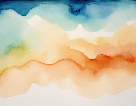 Watercolor hand painting colorful abstract background with paper textureのイラスト素材
