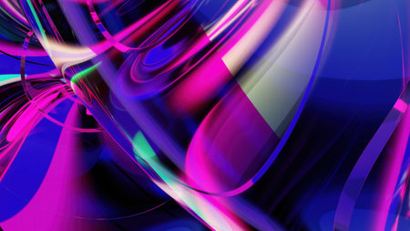 A stunning 3D-rendered abstract background featuring smooth, flowing glass-like waves in blue and...