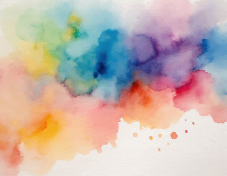 Abstract colorful watercolor hand painted spot. Artistic creative backgroundのイラスト素材