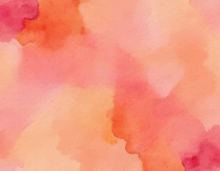 Pink and coral watercolor blurred stain. Artistic hand drawn creative backgroundのイラスト素材