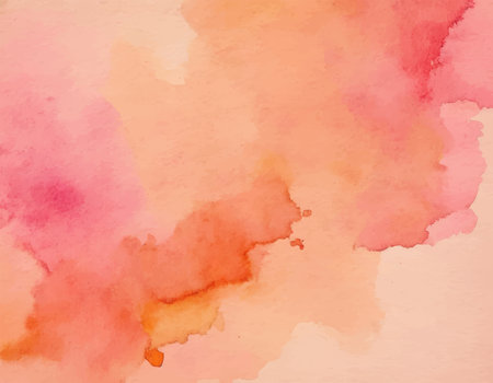 Pink and coral watercolor blurred stain. Artistic hand drawn creative backgroundのイラスト素材