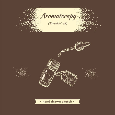 Aromatherapy accessory. Detailed hand-drawn sketches, vector botanical illustrationのイラスト素材