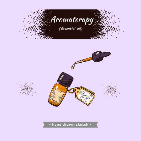 Aromatherapy accessory. Detailed hand-drawn sketches, vector botanical illustrationのイラスト素材