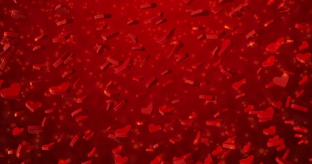 Red hearts 3 d texture. Valentines day background.の写真素材