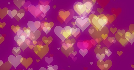 valentines day loopable abstract background, flying hearts