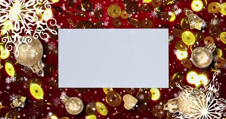 Chinese red new year seamless loopable background with coins, snowflakes 4k