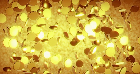 Vintage golden coins texture. Business and finance concept background.の写真素材
