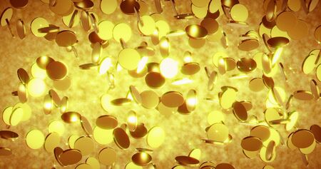 Vintage golden coins texture. Business and finance concept background.の写真素材