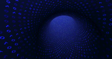 Neon Digital binary tunnel. background for network, big data, data center, server, internet, digital...