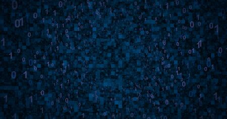 Neon Digital binary background for network, big data, data center, server, internet, digital event...