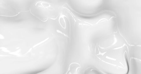 Liquid abstract white background. Smooth glossy texture 3D rendering . Glamour silk backdrop...
