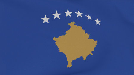 flag Koszovo patriotism national freedom, 3D illustrationの写真素材
